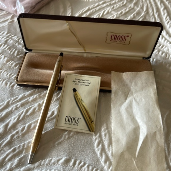 Vintage Exxon Cross Pen 10k Gold Filled Cross In Case - Picture 8 of 11